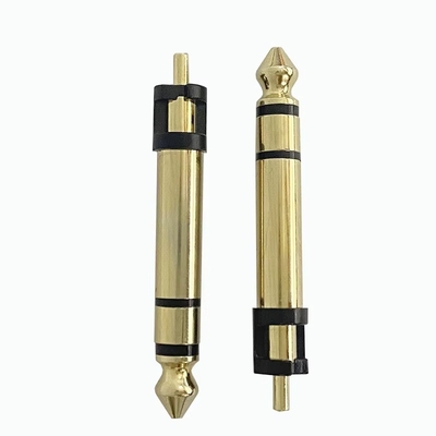 Plating Emas 6,35mm Stereo 3 Pole Stereo Audio Male Connector Audio Mikropon Plug Untuk Headphone