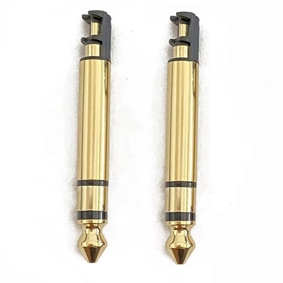 Plating Emas 6,35mm Mono 50L Audio Pria Earphone Plug Connector Dengan Benang Untuk Headphone