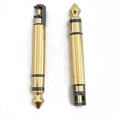 Plating Emas 6,35mm Mono 50L Audio Pria Earphone Plug Connector Dengan Benang Untuk Headphone