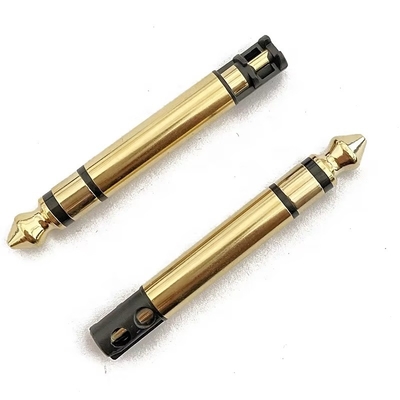 Plating Emas 6,35mm Mono 50L Audio Pria Earphone Plug Connector Dengan Benang Untuk Headphone