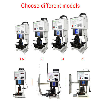 Mesin Crimping Terminal Semi-Automatik dengan Daya Motor 0,75KW 15KN Kemampuan Menekan dan 220V 50Hz Power Supply