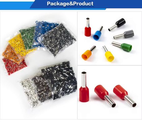 Terminal Pin Crimp Ferrule Kawat Tembaga Nilon Berinsulasi Multi-Warna Aksesori Kabel Terminal Tubular