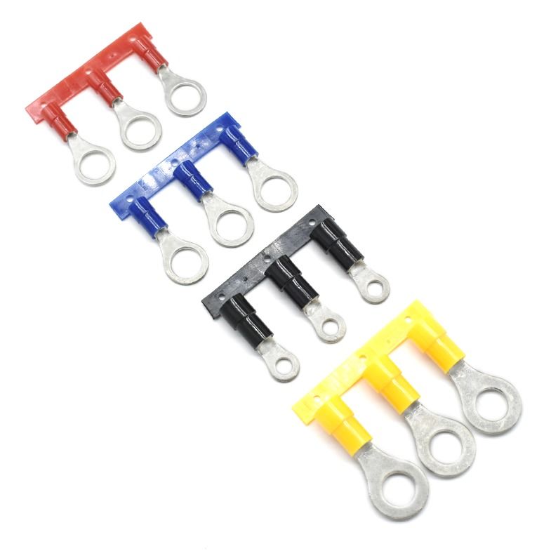 Oem Custom 22 Awg Tipe Flat Tembaga Terminal Lug Crimping Terisolasi Ring Terminal